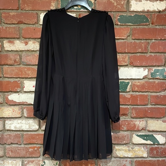 Pleated Short Black Dress W/ Shoulder Buttons - the Kooples size small (1) NWT - Picture 8 of 9
